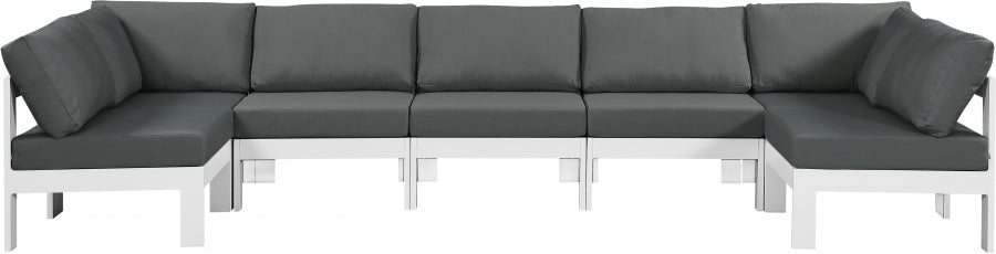 Nizuc Patio exterior aluminio modular seccional 7 piezas gris