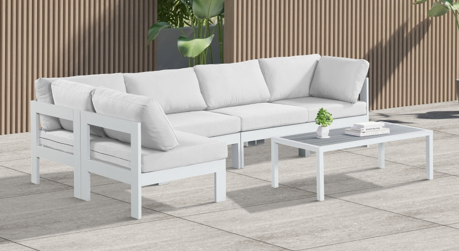 Nizuc Patio exterior seccional modular de aluminio 5 piezas
