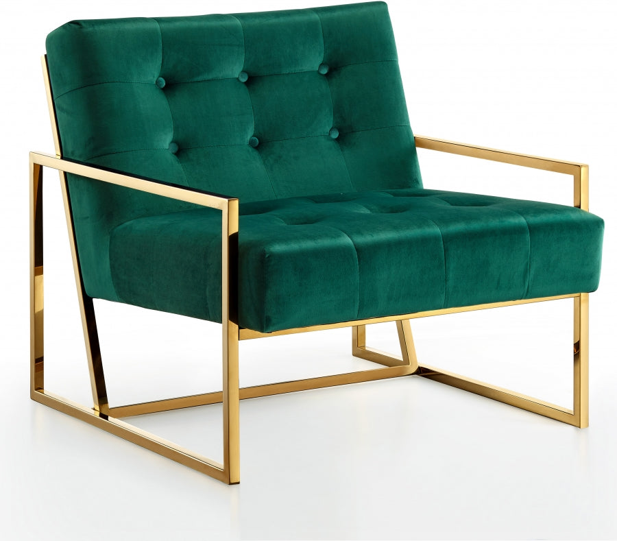 Silla decorativa Pierre de terciopelo verde