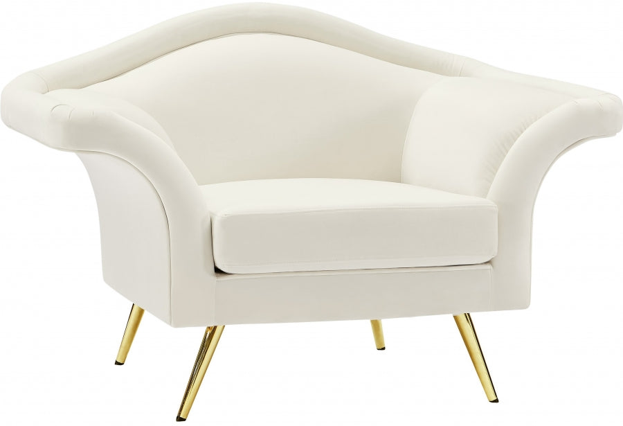 Silla Lips Terciopelo Blanco