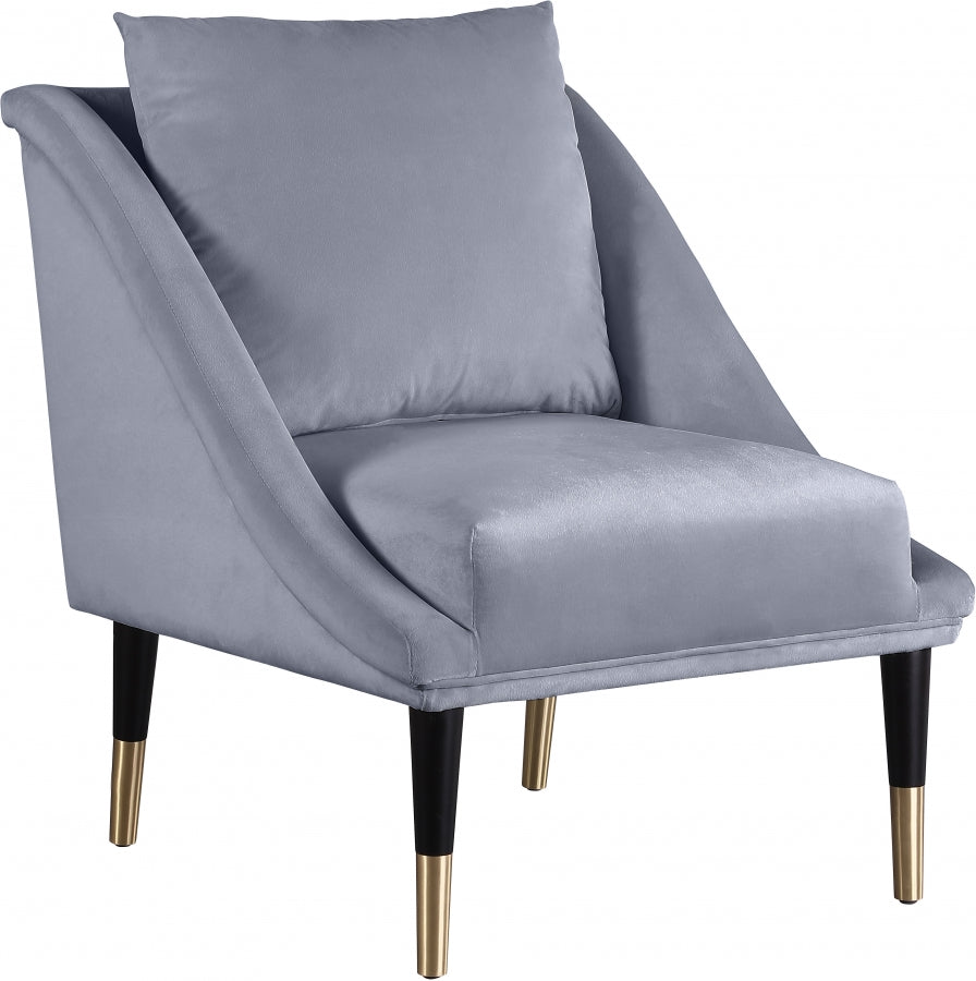 Silla Elegante Terciopelo Gris