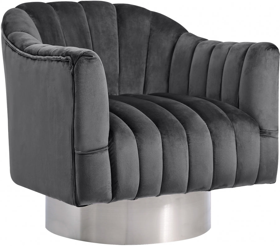 Silla Farrah de terciopelo gris