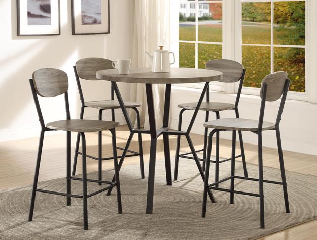 1730 SET-GY BLAKE 5-PK ROUND COUNTER HEIGHT