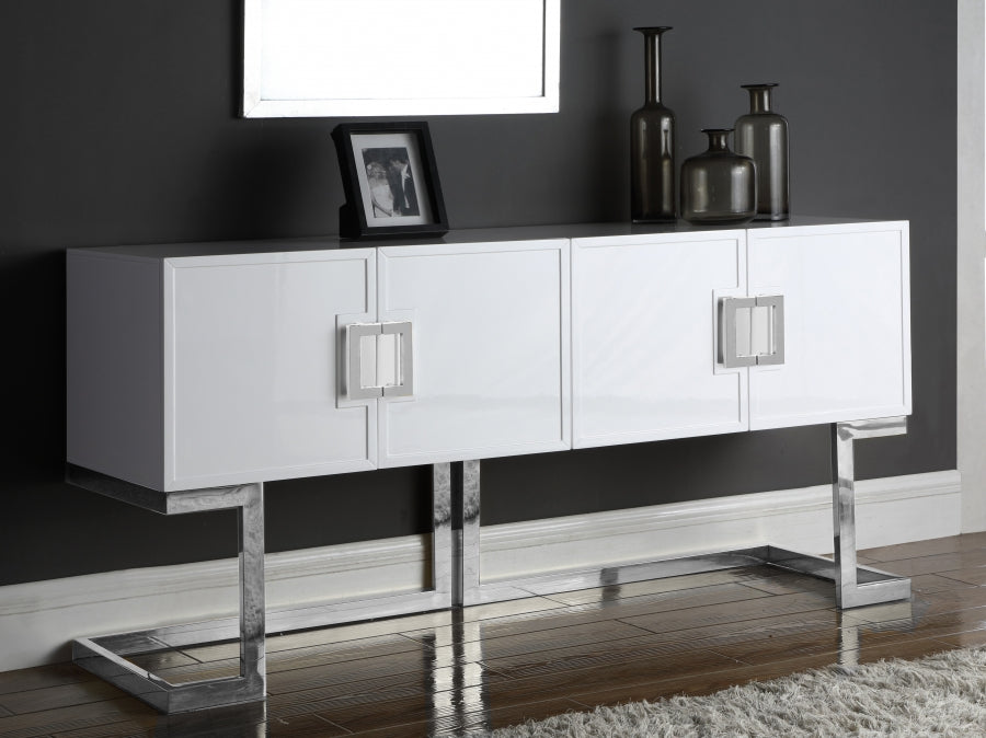 Beth Buffet | Mesa consola blanco plateado