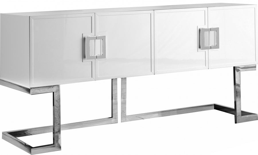 Beth Buffet | Mesa consola blanco plateado