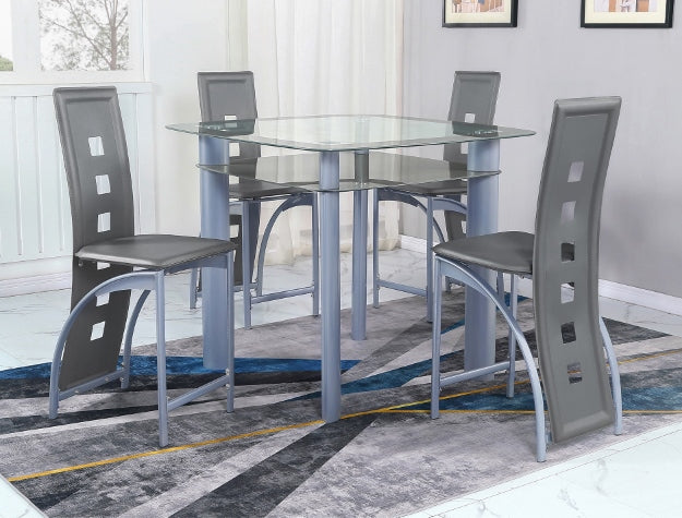1771 T-5P ECHO GREY COUNTER HEIGHT TABLE and 4 CHAIR