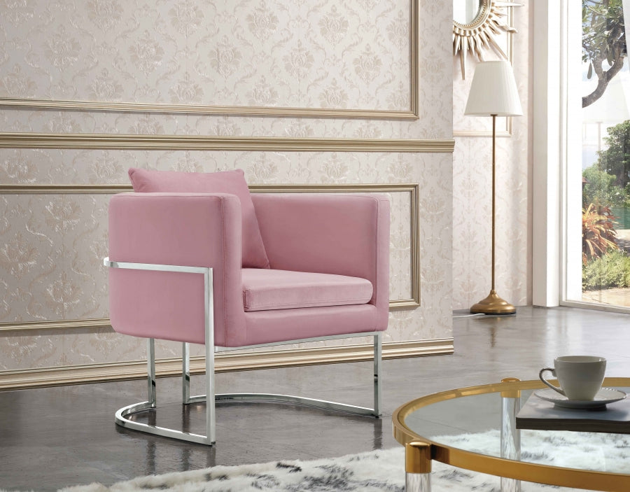 Silla decorativa de terciopelo Pippa rosa