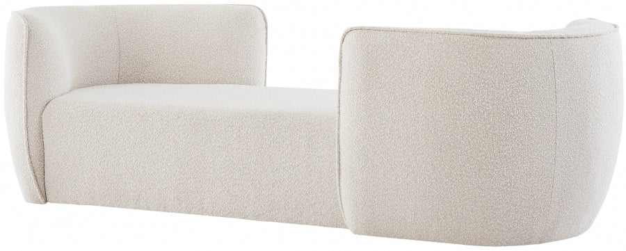 Chaise lounge de tela Hilton Boucle Crema