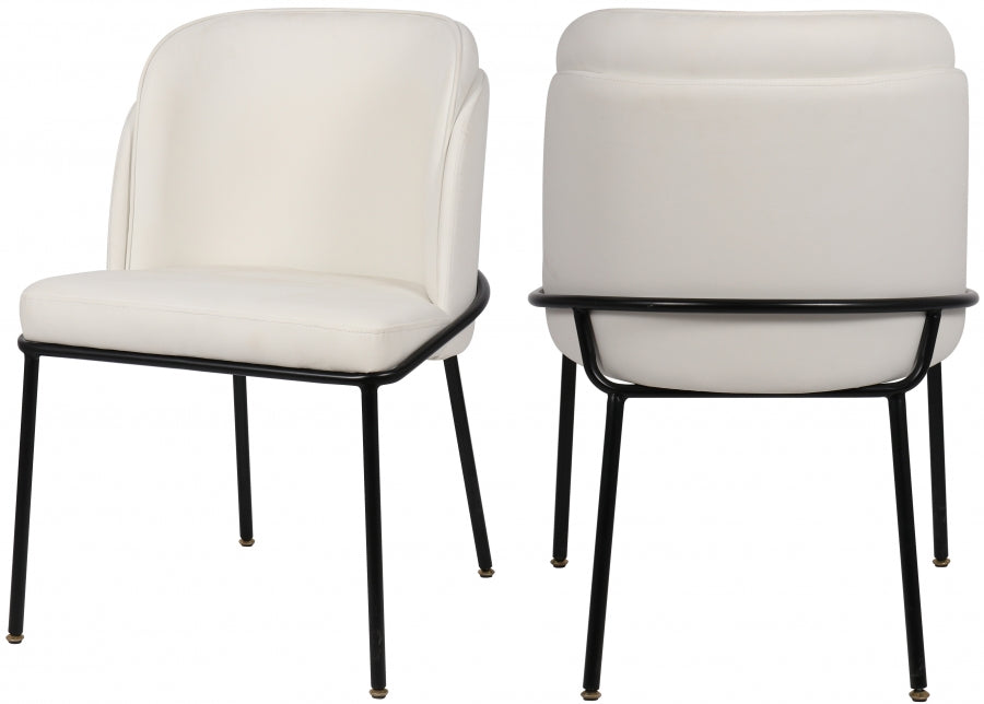 Silla de comedor Jagger de piel sintética blanca