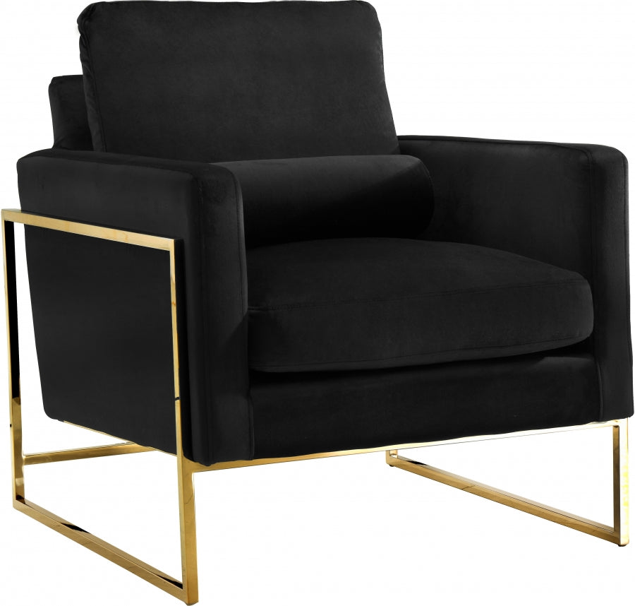 Silla Mila de terciopelo negro