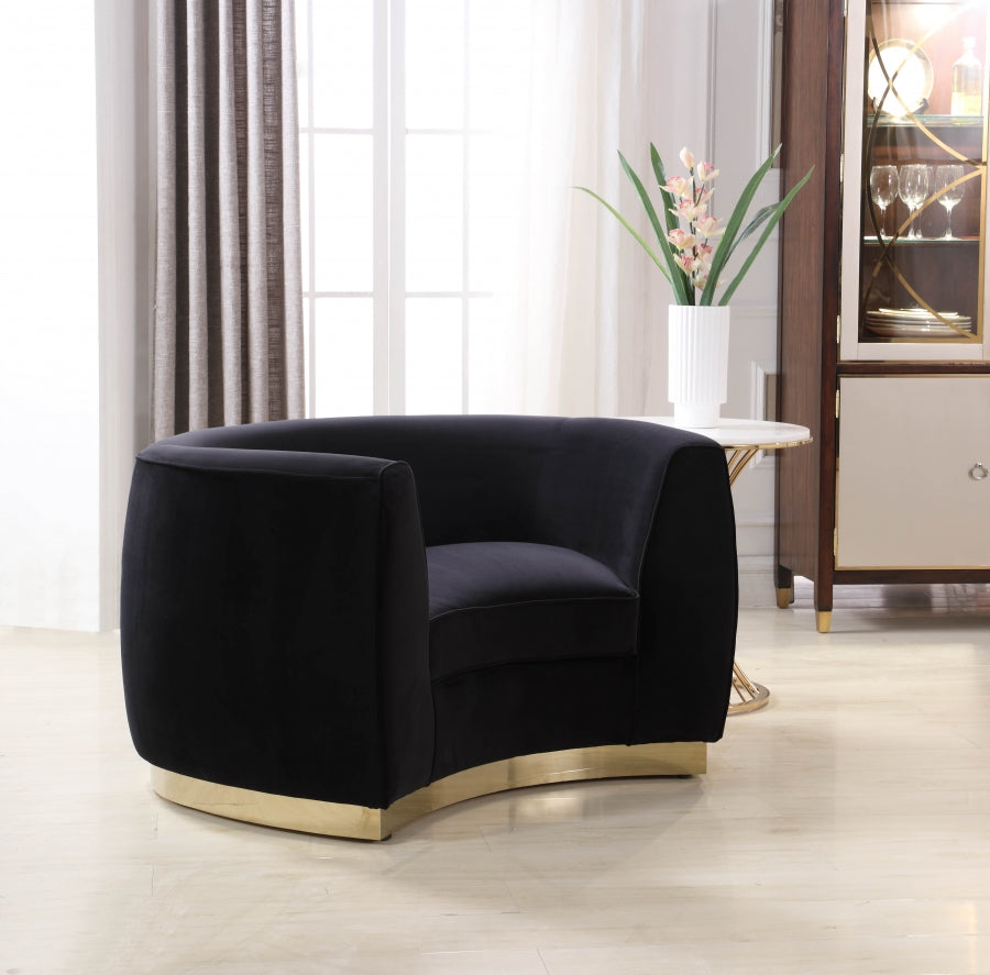 Silla Julian de terciopelo negro