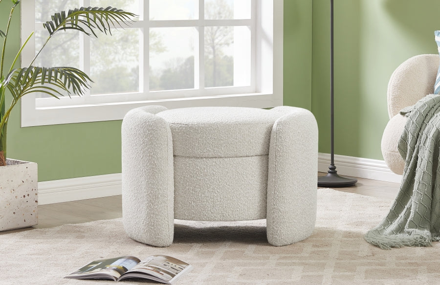 Otomana de tela Horizon Boucle Crema