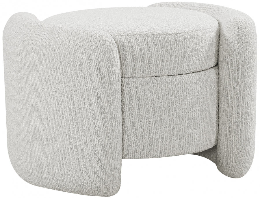 Otomana de tela Horizon Boucle Crema