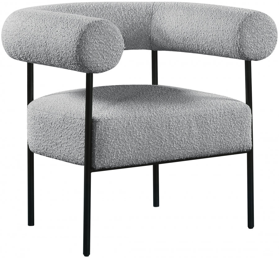 Silla decorativa de tela Blake Boucle gris