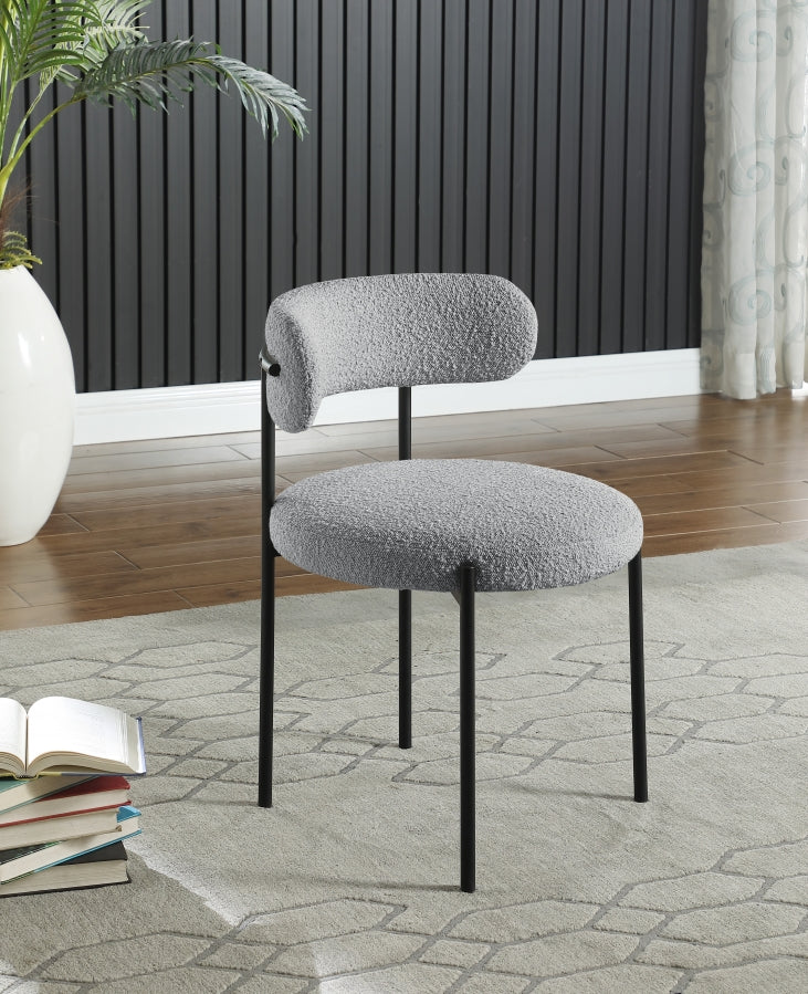 Silla de comedor Beacon Boucle de tela gris