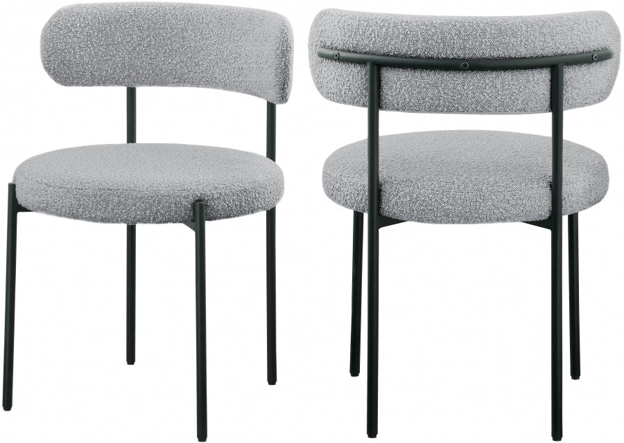 Silla de comedor Beacon Boucle de tela gris