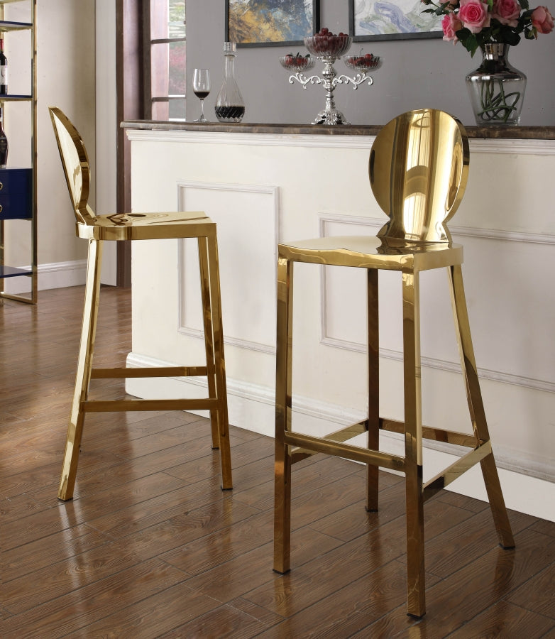 Taburete de bar Maddox Gold de acero inoxidable