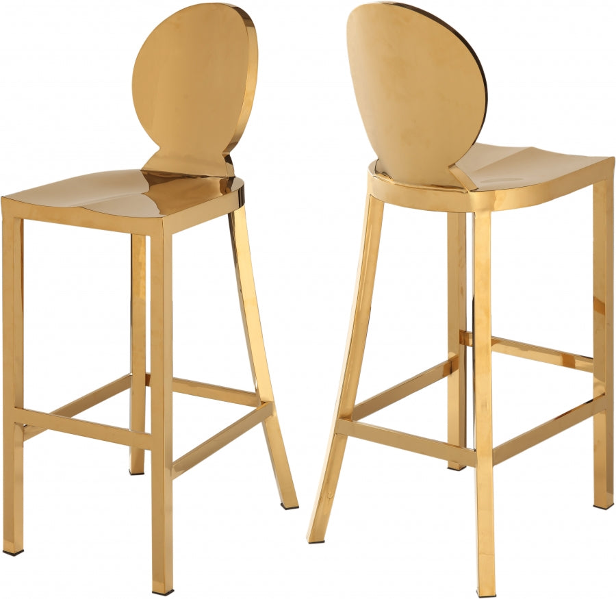 Taburete de bar Maddox Gold de acero inoxidable
