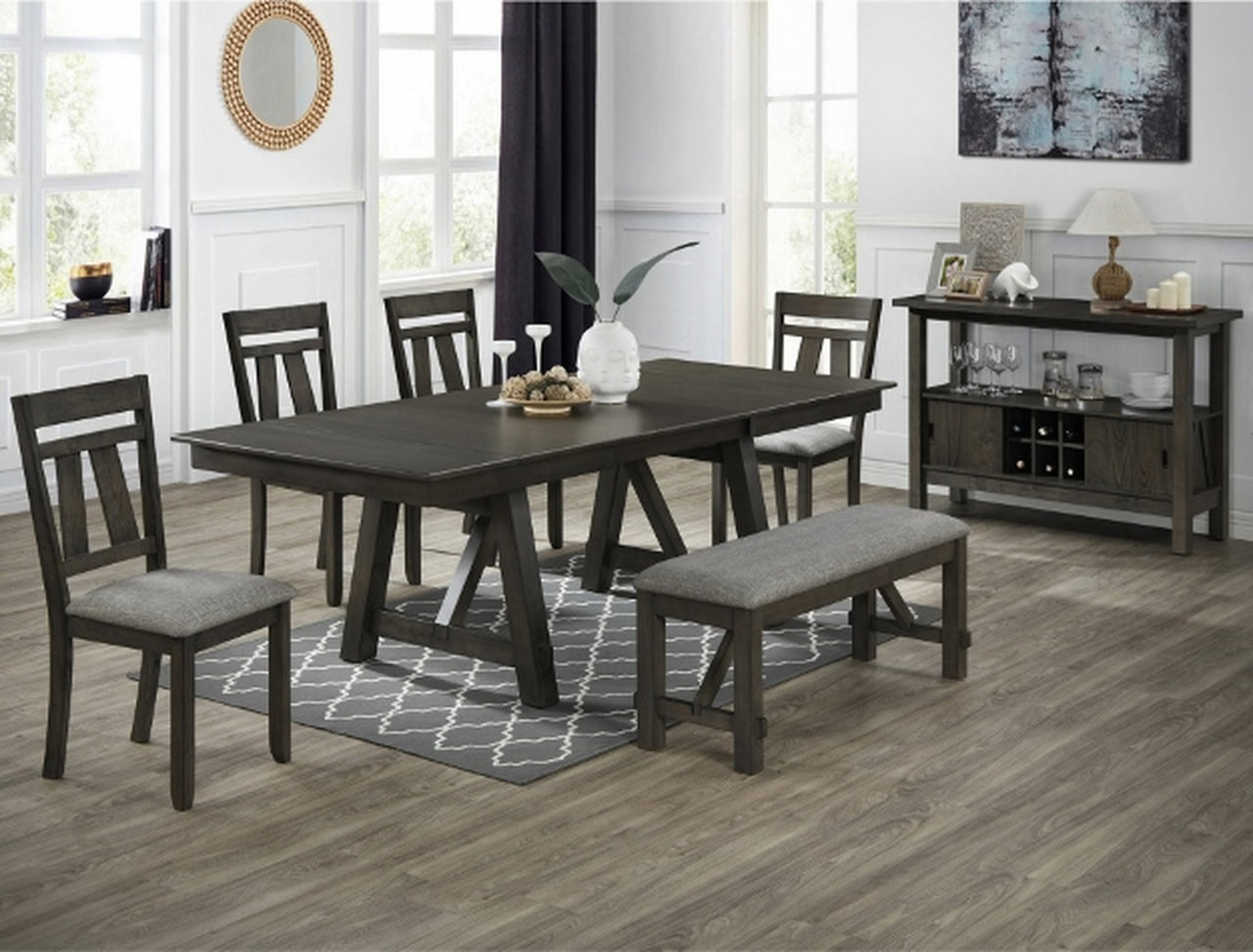SETD2158GB JUEGO DE COMEDOR MARIBELLE GRIS MARRÓN