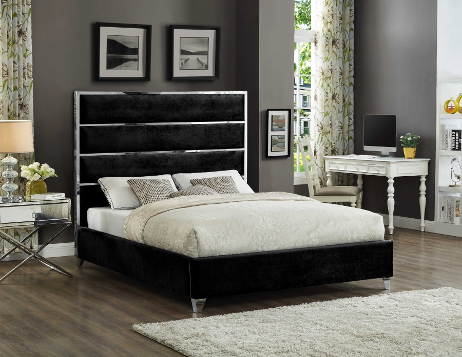 Zuma Velvet Bed Black