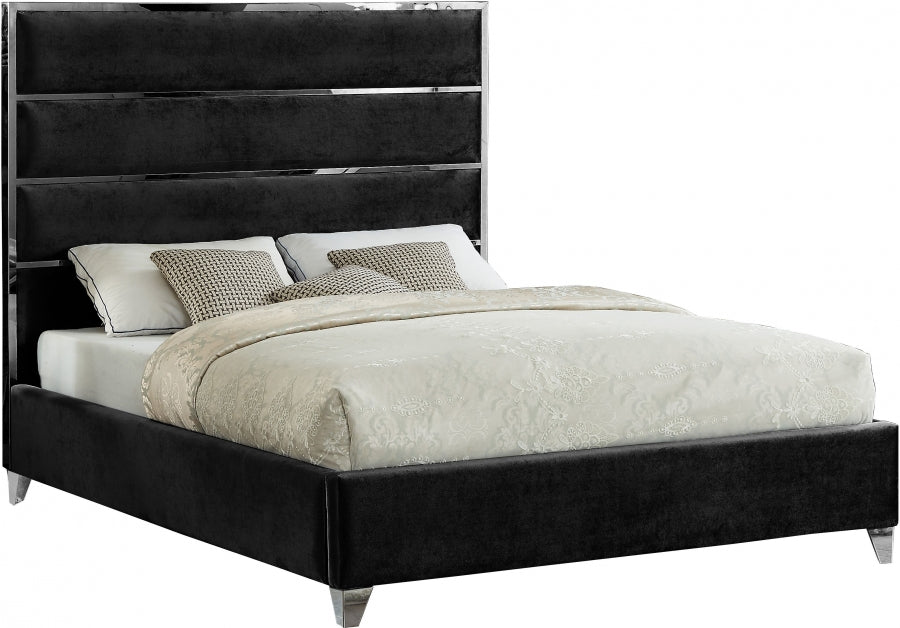 Zuma Velvet Bed Black