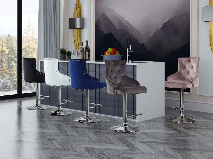 Barra ajustable de terciopelo Claude | Taburete Alto Blanco