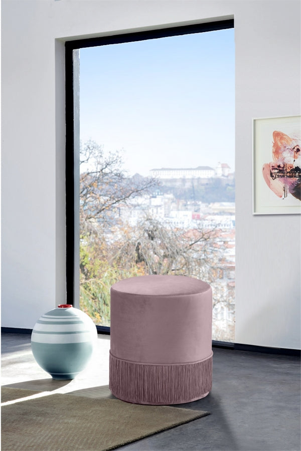 Teddy Velvet Ottoman | Stool Pink