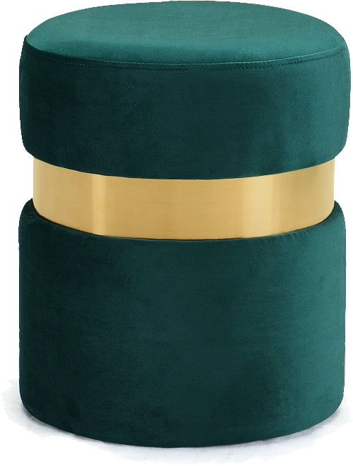 Otomana de terciopelo Hailey | Taburete Verde
