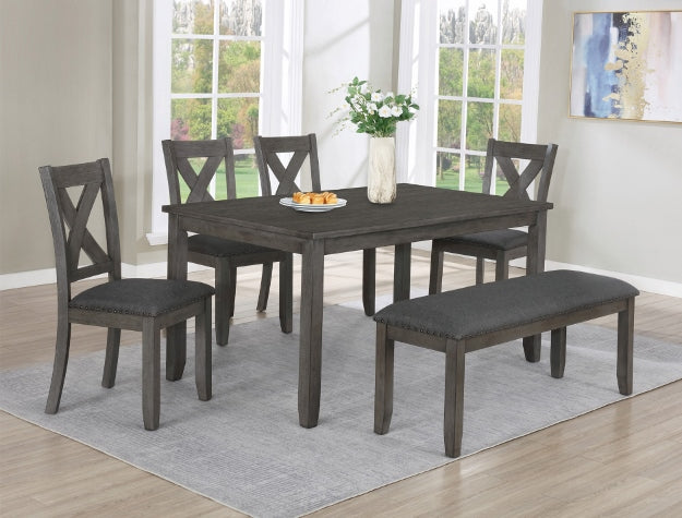 2323 DGY-6P JUEGO COMEDOR FAVELLA GRIS.