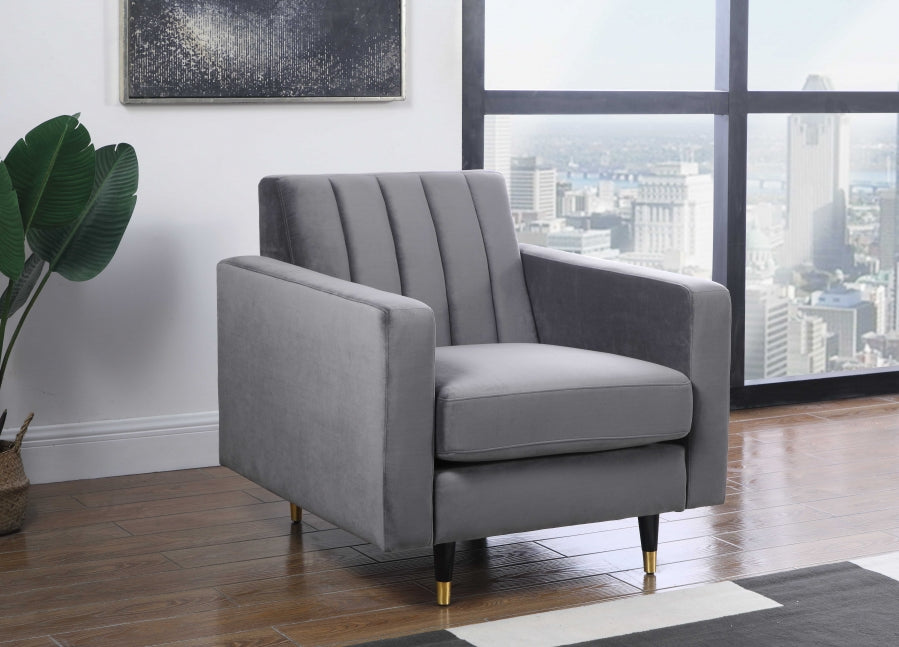 Silla Lola Terciopelo Gris