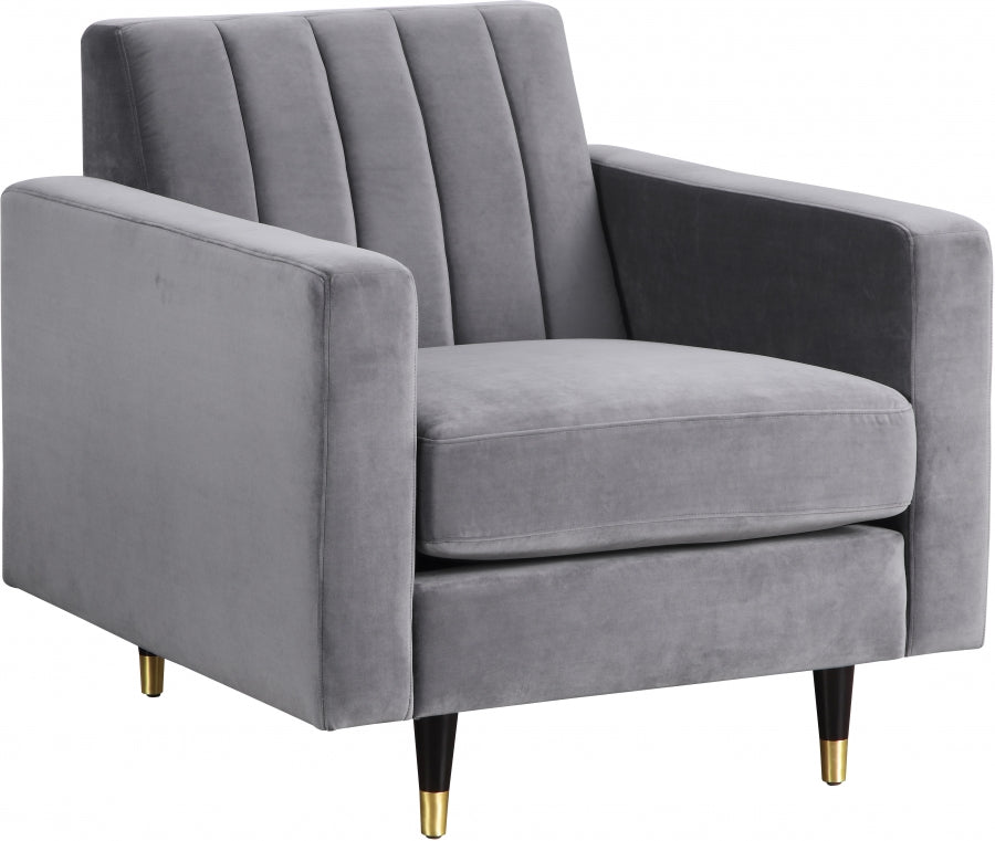 Silla Lola Terciopelo Gris