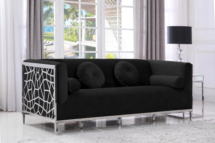 Opal Collection Black Living Room Set