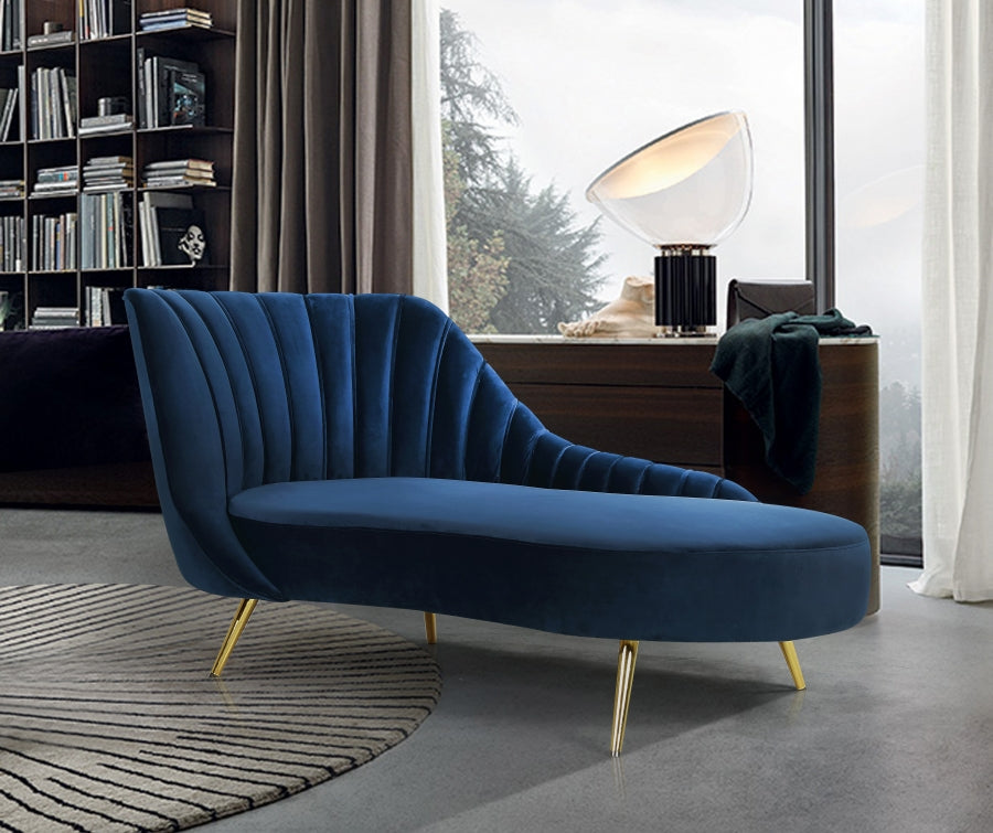 Chaise Lounge Margo Terciopelo Azul