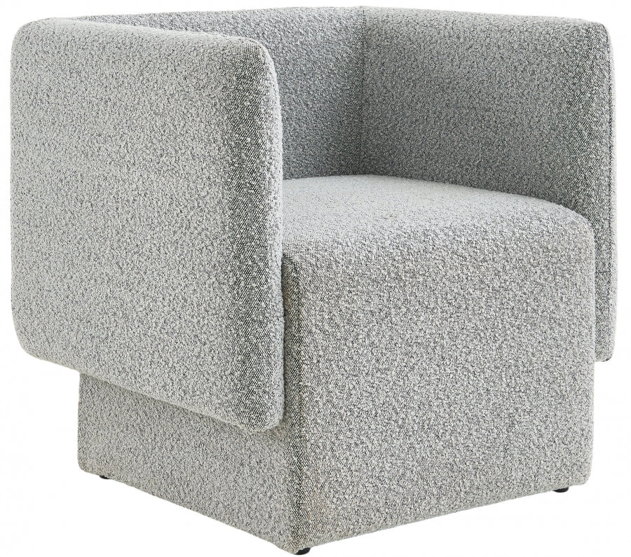 Vera Boucle Fabric Accent Chair Grey