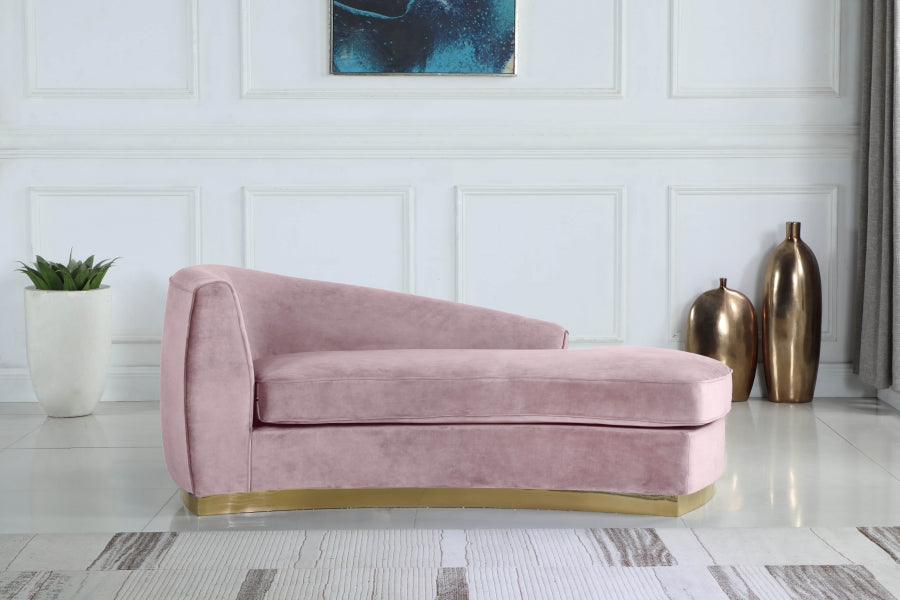 Chaise Lounge Julian de terciopelo Rosa