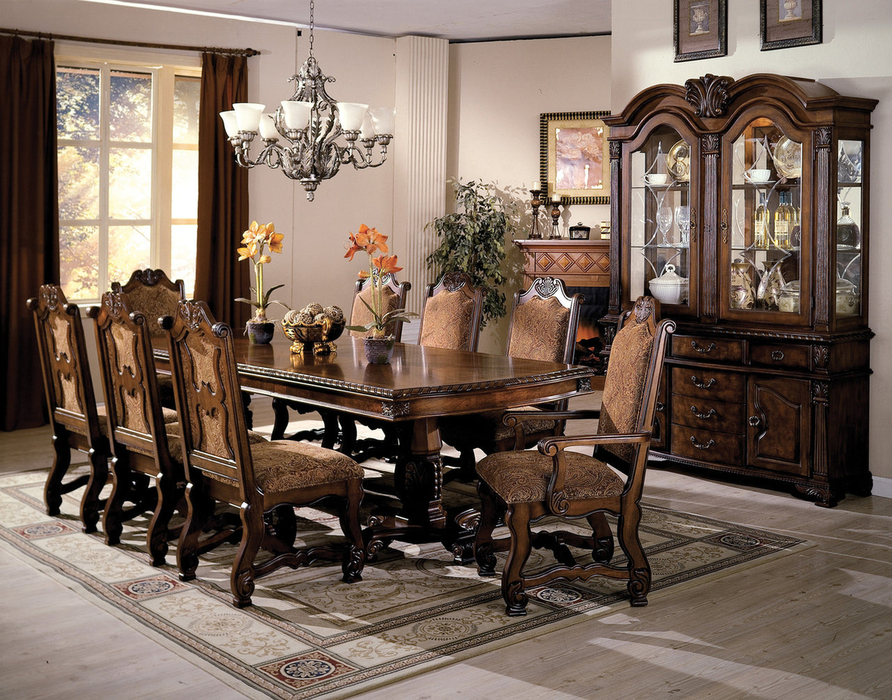 SETD2400 MESA DE COMEDOR NEO RENAISSANCE JUEGO DE 7 PIEZAS.