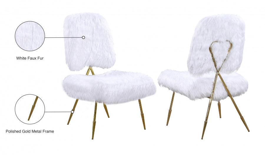 Silla decorativa de piel sintética Magnolia, color blanco