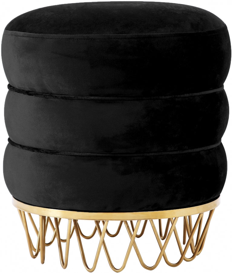 Otomana de terciopelo Revolve | Taburete Negro