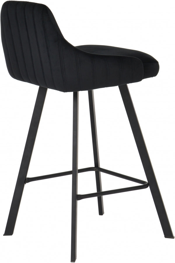 Viviene Velvet Counter Stool Black