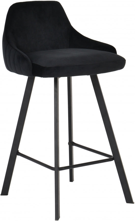 Viviene Velvet Counter Stool Black