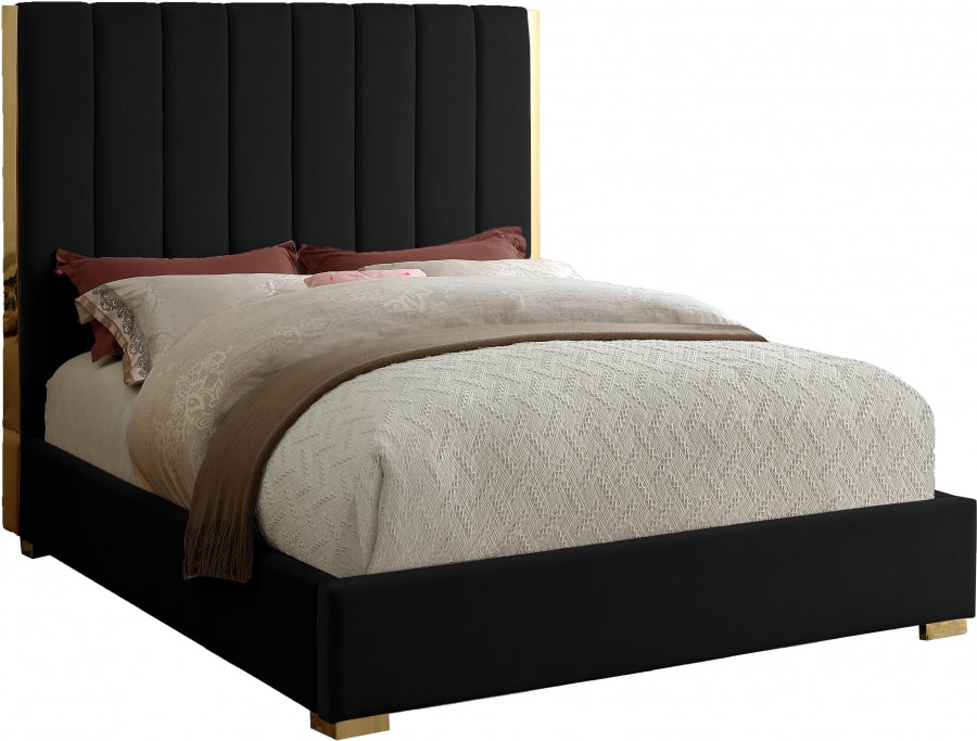 Becca Velvet Bed Black