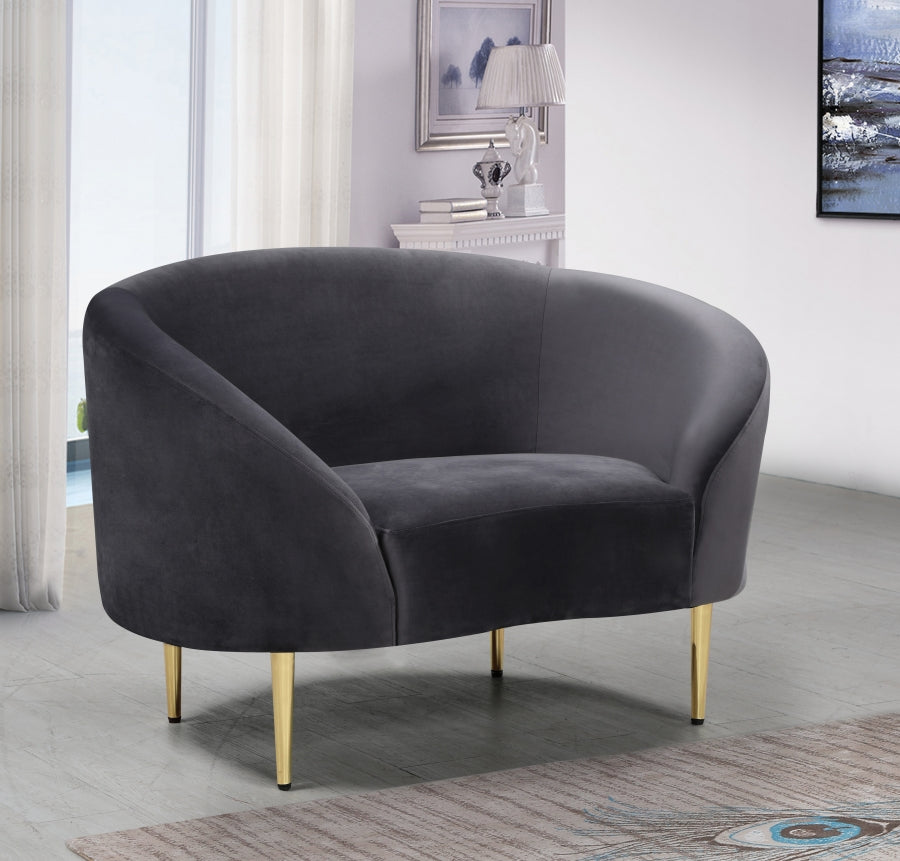 Silla Ritz de terciopelo gris