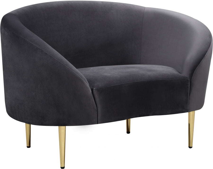 Silla Ritz de terciopelo gris