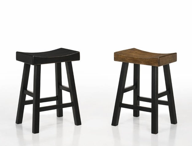 2786 C-24-BK TABURETE CON SILLÍN ARUBA, TABURETE NEGRO Y ROBLE RÚSTICO DE 24"H 