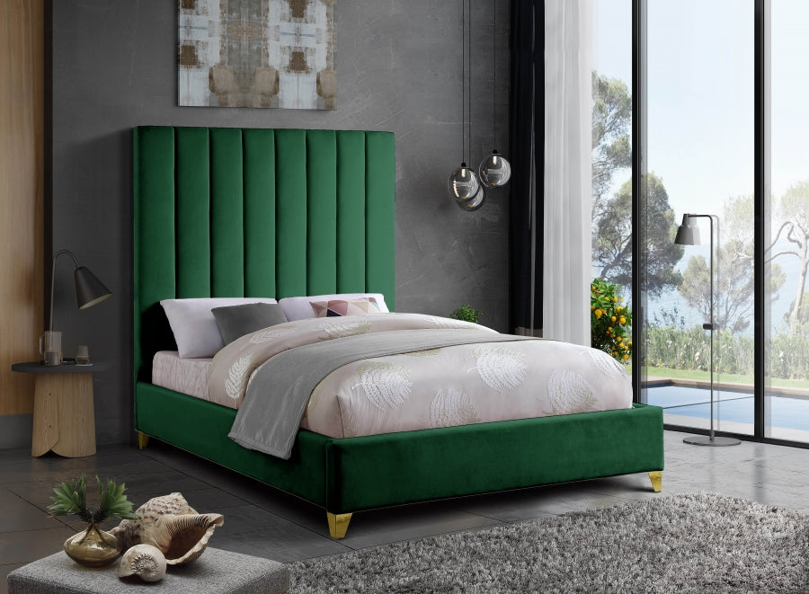 Via Velvet Bed Green