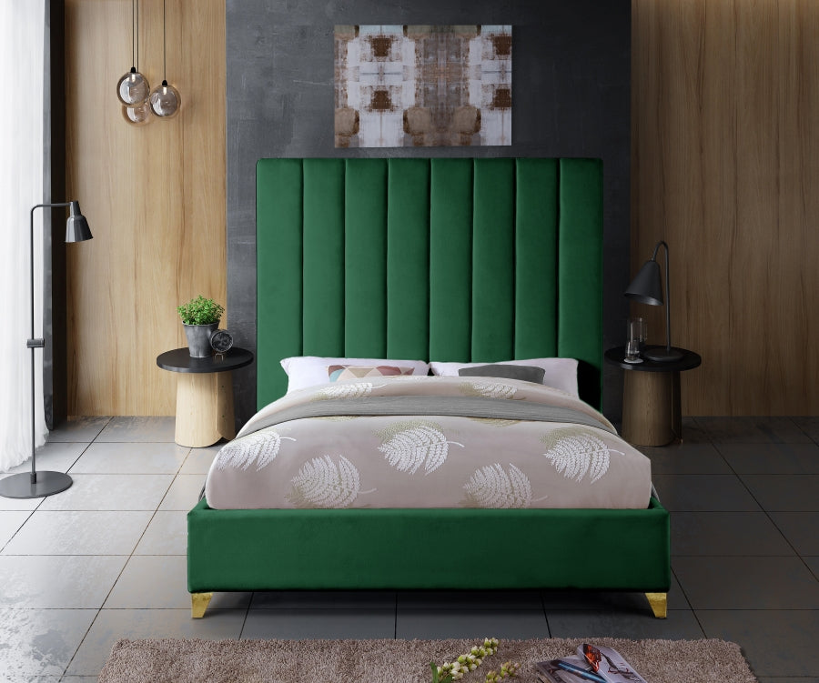 Via Velvet Bed Green
