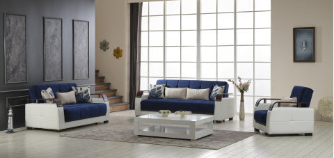 Conjunto de salón convertible Regina azul marino