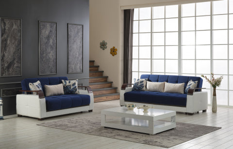 Conjunto de salón convertible Regina azul marino