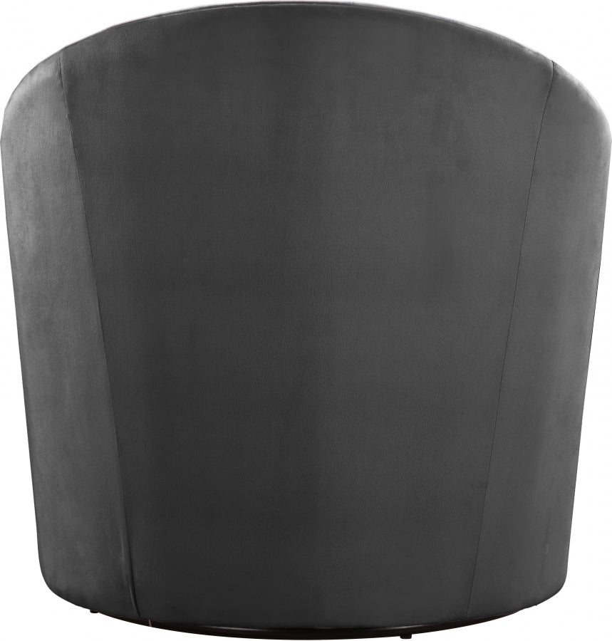 Silla decorativa Alessio de terciopelo gris