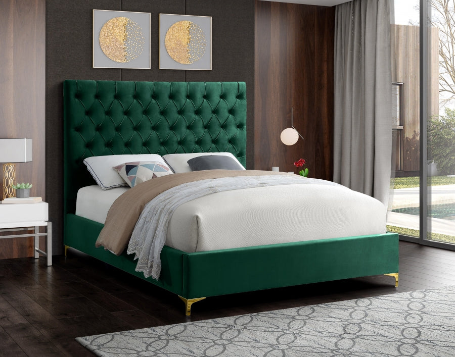 Cama Cruz Terciopelo Verde